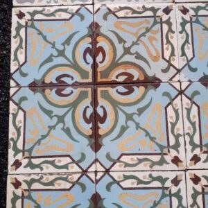 Carrelage Ciment Céramique Ancien Croix & Fleurs Réf 003