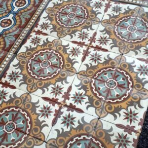Carrelage Ciment Céramique Ancien Médaillon Baroque Réf 006