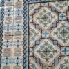 Carrelage Céramique Bleu Vert Filet Noir