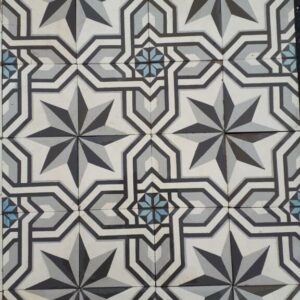 Carrelage ancien Etoile & double bordure  Réf 027