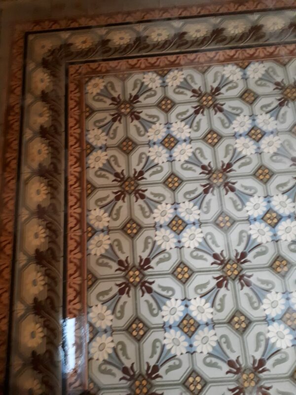Carrelage Ciment Céramique Ancien  Réf 138  Fleurs & Cabochon - 40m2 + – Image 2