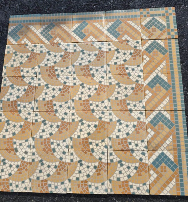 Carrelage Céramique Ancien Réf 141 Eventail & Mosaïque - 14m2