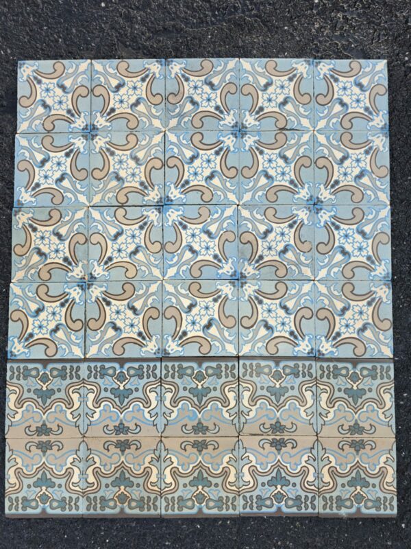 Carrelage Ciment Céramique Ancien  Réf 143  Fleurs Art Déco - 24m2 – Image 2