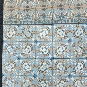 Carrelage Ciment Céramique Ancien  Réf 143  Fleurs Art Déco - 24m2