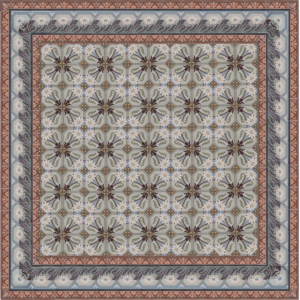 Carrelage Ciment Céramique Ancien Réf 138 Fleurs & Cabochon - 28m2