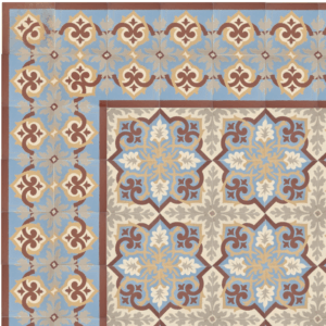 Carrelage Céramique Ancien  Réf 149  Double Médaillon