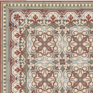 Carrelage Céramique Ancien  Réf 151  Fleurs et double bordure - 25 m2