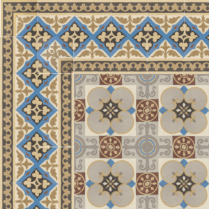 Carrelage Céramique Ancien  Réf 152  Baroque double bordure