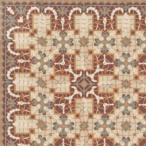 Carrelage Céramique Ancien  Réf 153  Fleurs et double bordure